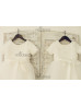 Short Sleeves Ivory Rosette Tulle Flower Girl Dress